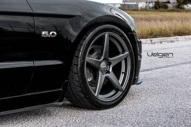 2013 Ford Mustang | Black Mustang GT on Velgen Wheels  Classic5 Matte Gunmetal  20x9 & 20x10.5