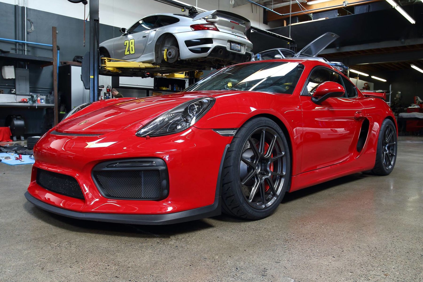 2018 Porsche Cayman | BBi Autosport Carmine Red Porsche 981 Cayman GT4 on Forgeline One Piece Forged Monoblock GS1R Wheels
