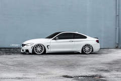 Bagged BMW F32 435i on Velgen Wheels VMB6 Matte Silver 