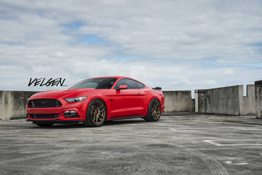 2015 Ford Mustang | Race Red Mustang on Velgen Wheels