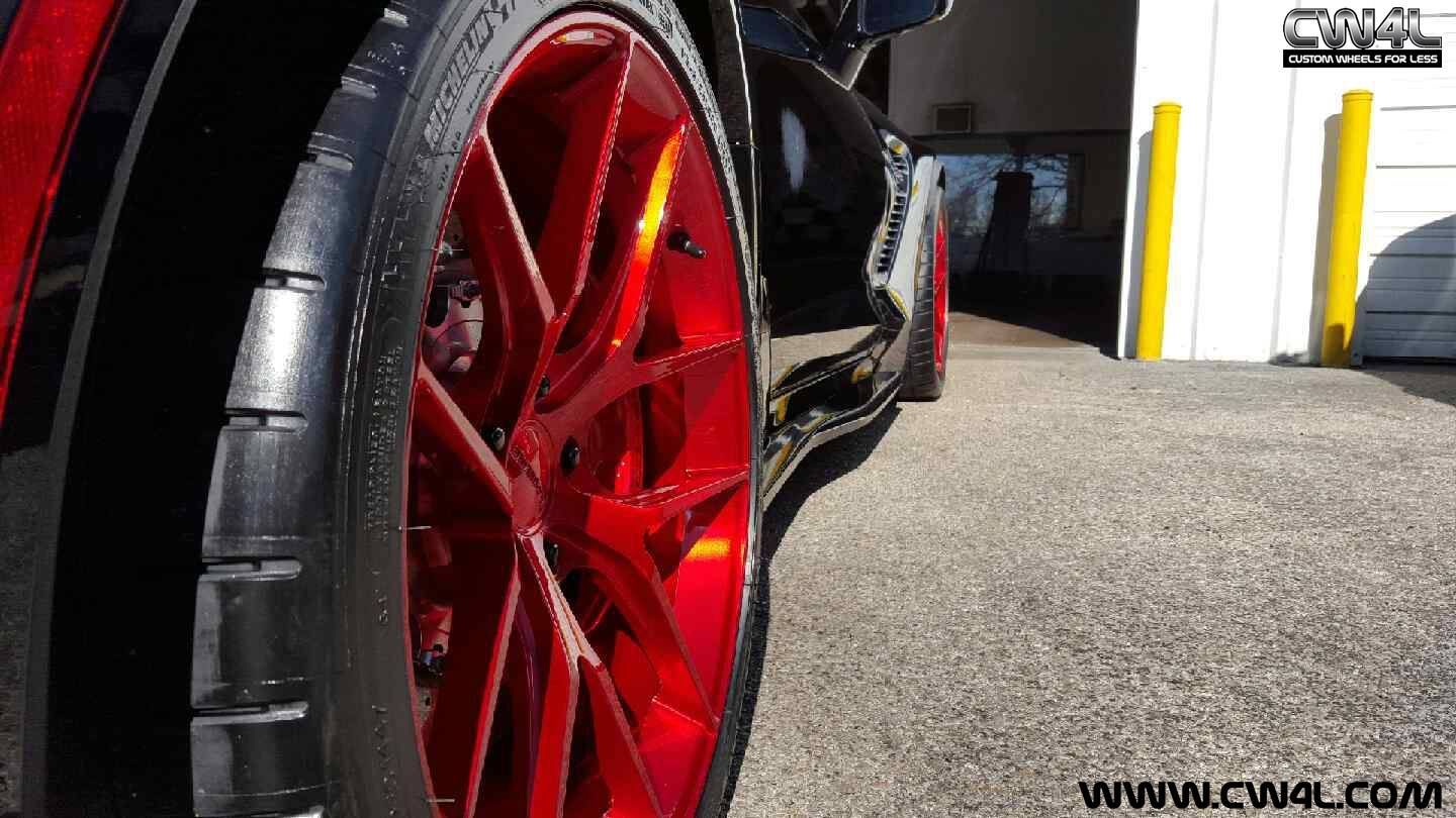2016 Chevrolet Corvette Z06 | C7 Corvette Z06 on Transparent Red Forgeline One Piece Forged Monoblock VX1 Wheels