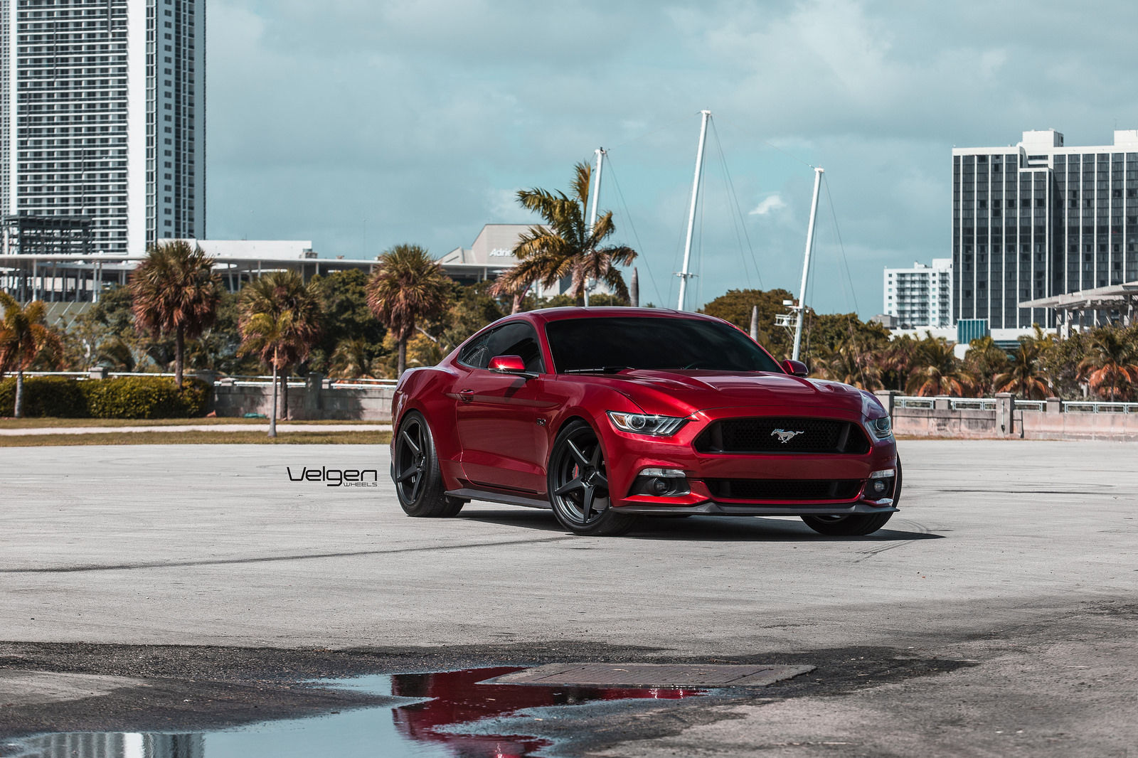 2015 Ford Mustang | Ruby Red Mustang GT on Velgen Wheels Classic5 Satin Black 20x9 & 20x10.5
