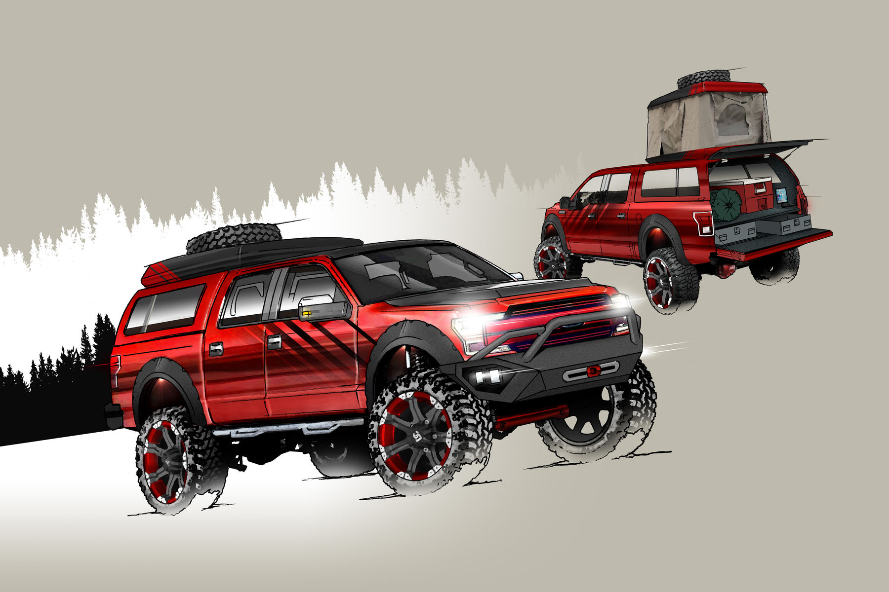2018 Ford F-150 | 2018 Ford F-150 4x4 XLT SuperCrew by A.R.E. Accessories - Rendering FordSEMA