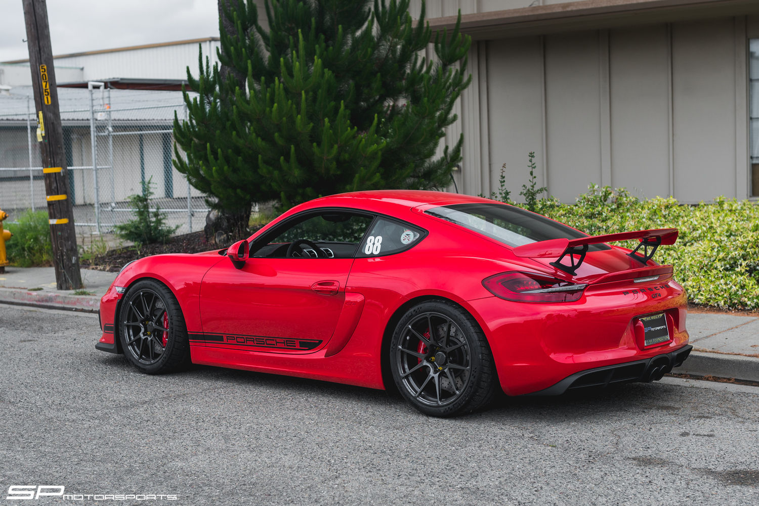 2016 Porsche Cayman | Steve’s Guards Red Porsche Cayman GT4 on Forgeline One Piece Forged Monoblock GA1R Open Lug Cap Edition Wheels