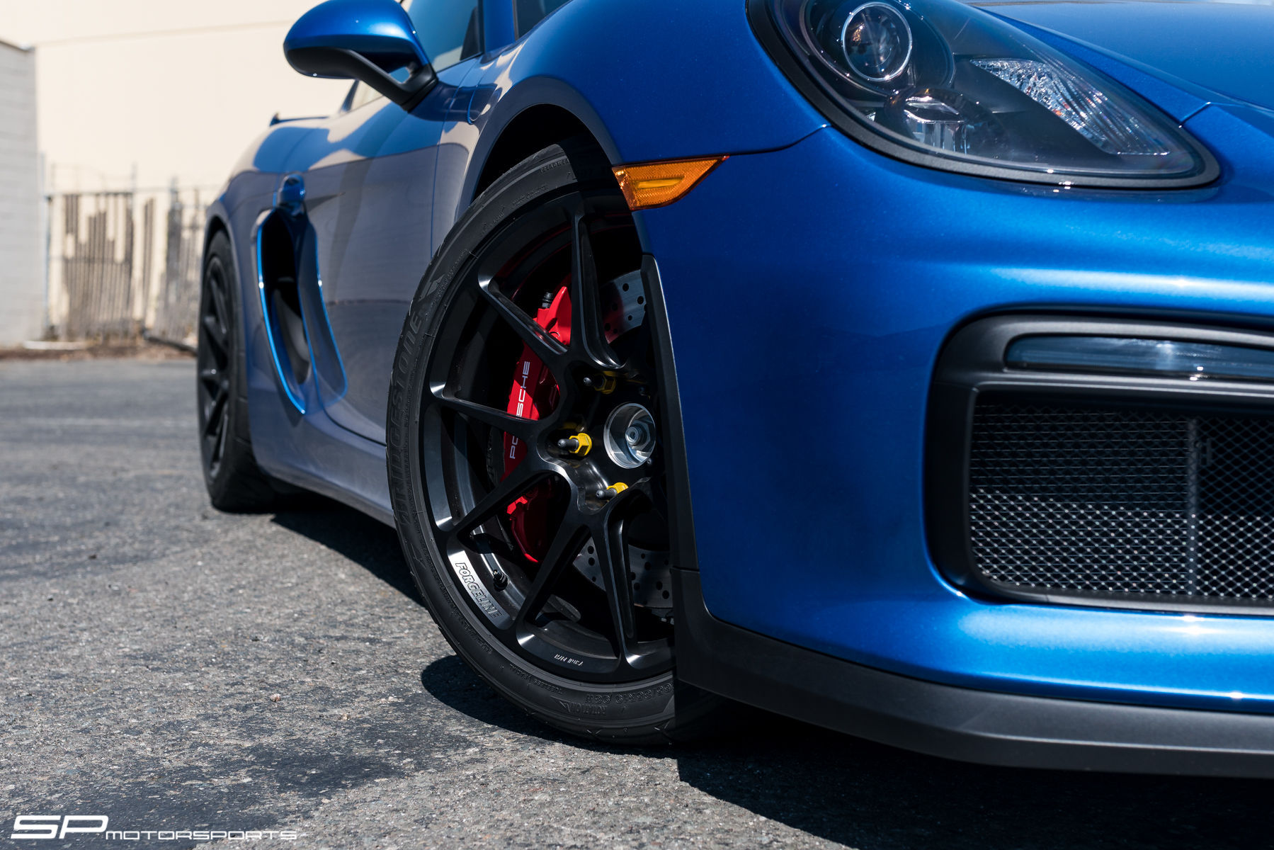 2016 Porsche Cayman | Sapphire Blue Porsche Cayman GT4 on Satin Black Forgeline One Piece Forged Monoblock GS1R Wheels