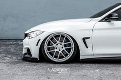 Bagged BMW F32 435i on Velgen Wheels VMB6 Matte Silver 