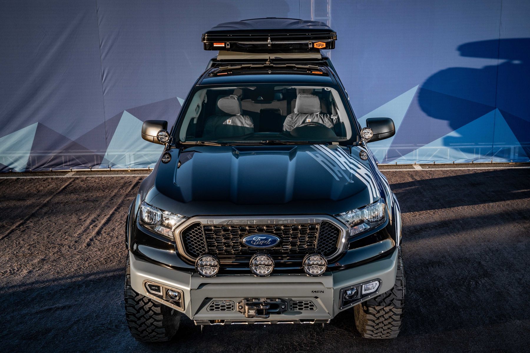 2019 Ford Ranger | 2019 Ford Ranger XLT Sport SuperCrew FX4 by Advanced Accessory Concepts - high front head on shot