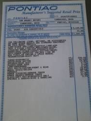 1967 Pontiac GTO | official factory invoice