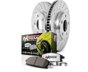 POWER STOP Z26 STREET WARRIOR BRAKE KIT EXTREME PERFORMANCE PADS WITH DRILLED & SLOTTED ROTORS