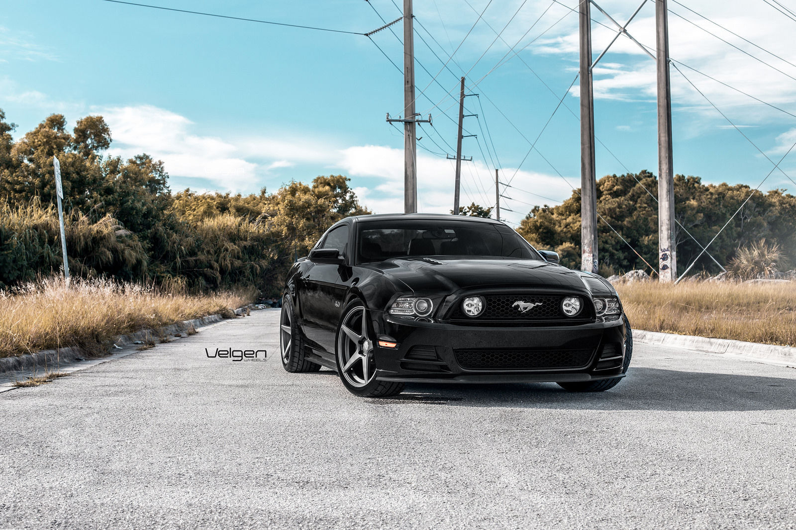 2013 Ford Mustang | Black Mustang GT on Velgen Wheels Classic5 Matte Gunmetal 20x9 & 20x10.5