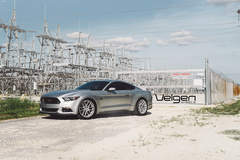 2015 Ingot Silver Mustang GT on Velgen Wheels VMB6 - Side Angled Shot