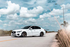 White Infiniti Q50s on Velgen Wheels  Classic5 Satin Bronze 20x9 & 20x10.5