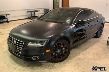 Audi A7 fully wrapped in XPEL STEALTH matte-finish paint protection film