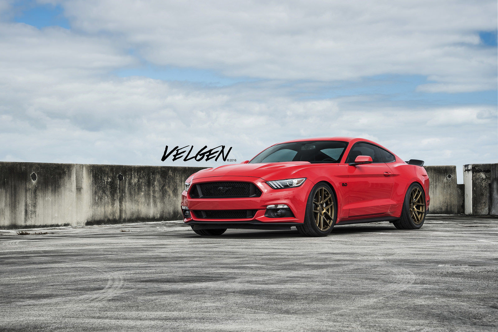 Race Red Mustang on Velgen Wheels