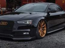 Prostate Cancer Canada's Bagged Audi S5 Coupe on Forgeline One Piece Forged Monoblock GT1 5-Lug Wheels