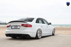 White Audi A4 - Rear Stance