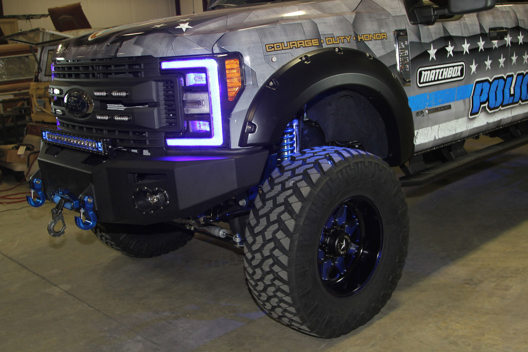 2017 Ford F-350 Super Duty | 2017 Ford F-350 Super Duty 4x4 XL Crew Cab “MBX350 Matchbox Police” by Skyjacker Suspensions - Front Fascia Lights