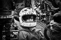Wearing Daddy's Helmet