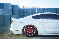 2015 Ford Mustang GT Fitted With 20 Inch BD-21’s in Brushed Red Anodized With Chrome SS Lip