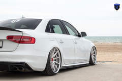 White Audi A4 - Side Stance