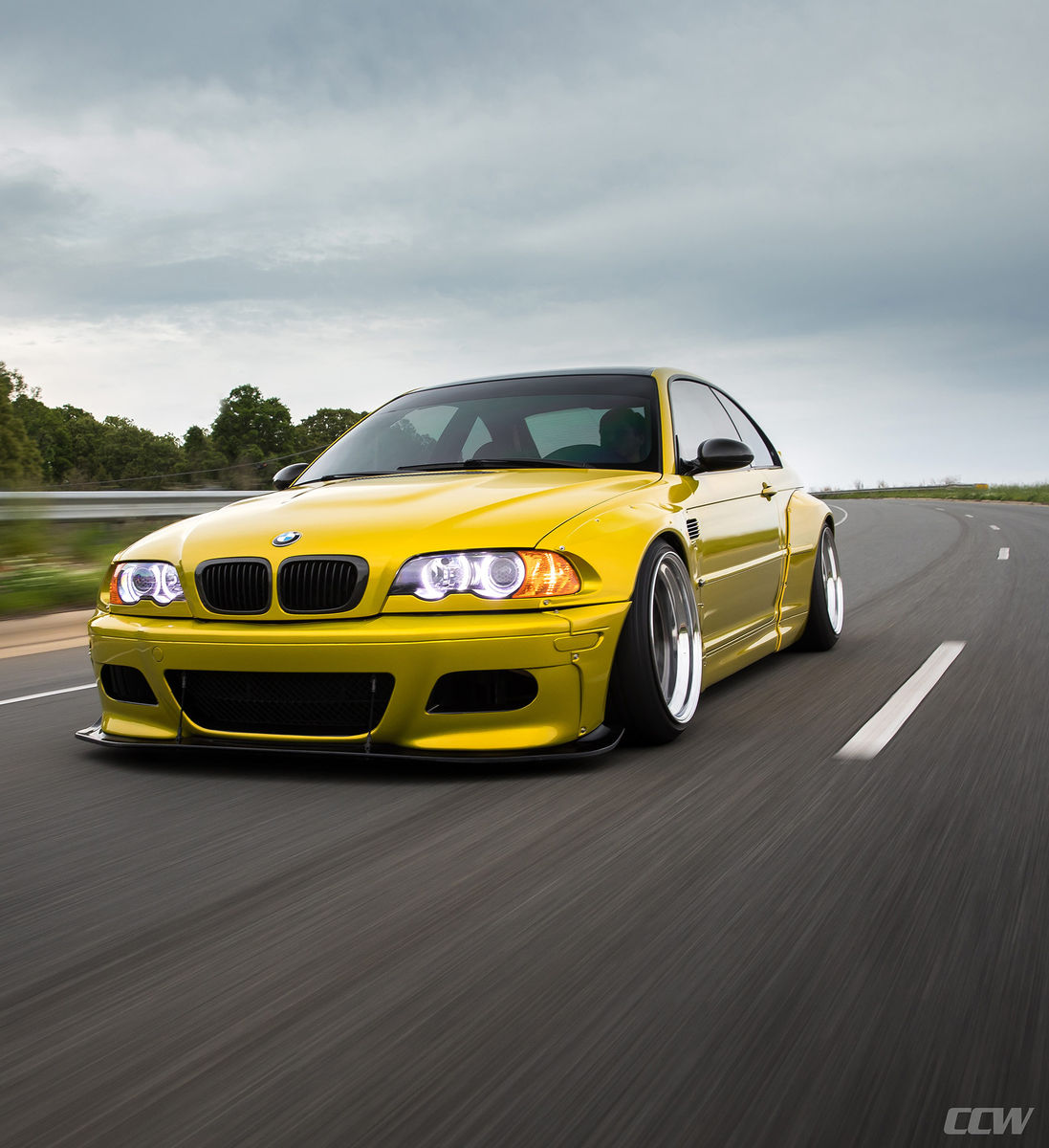 BMW M3 | Phoenix Yellow Pandem Widebody E46 M3 - CCW Classic 3 Piece Wheels