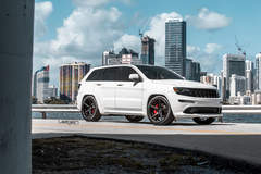 White Jeep SRT8 on Velgen Wheels Classic5 Satin Black 22x10.5 All Around