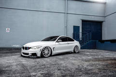 Bagged BMW F32 435i on Velgen Wheels VMB6 Matte Silver 