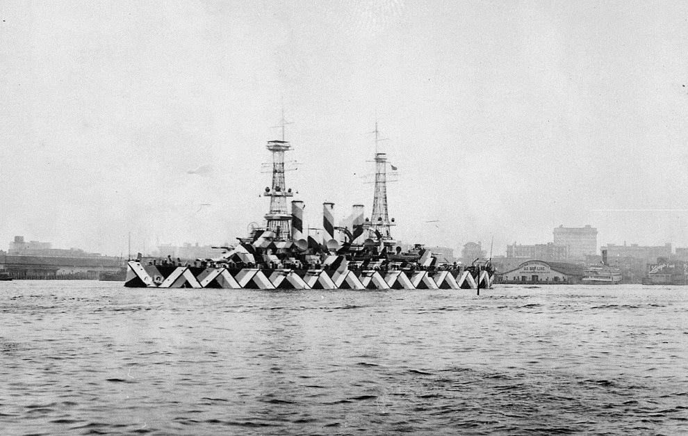    | USS Nebraska, showing off her dazzle camouflage, Apr 20, 1918