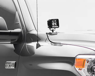 Hood Hinges LED Light Pod Mounting Kit Combo with 2 Pod Lights and Wiring Harness