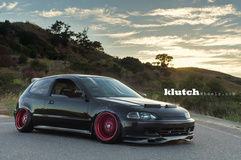 '94 Honda Civic Si on Custom Red Klutch SL-1's