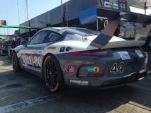 Magnus Racing's #44 GTD Porsche on Forgeline One Piece Forged Monoblock GTD1 Wheels Third at Watkins Glen