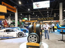 The Ford EcoBoost IMSA race car was front and center at the Continental Tire booth at SEMA in 2013.