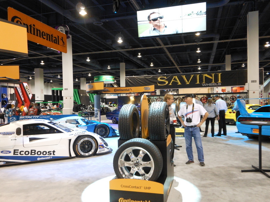    | The Ford EcoBoost IMSA race car was front and center at the Continental Tire booth at SEMA in 2013.