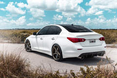 White Infiniti Q50s on Velgen Wheels  Classic5 Satin Bronze 20x9 & 20x10.5