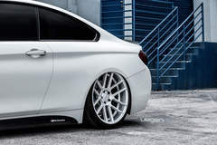 Bagged BMW F32 435i on Velgen Wheels VMB6 Matte Silver 