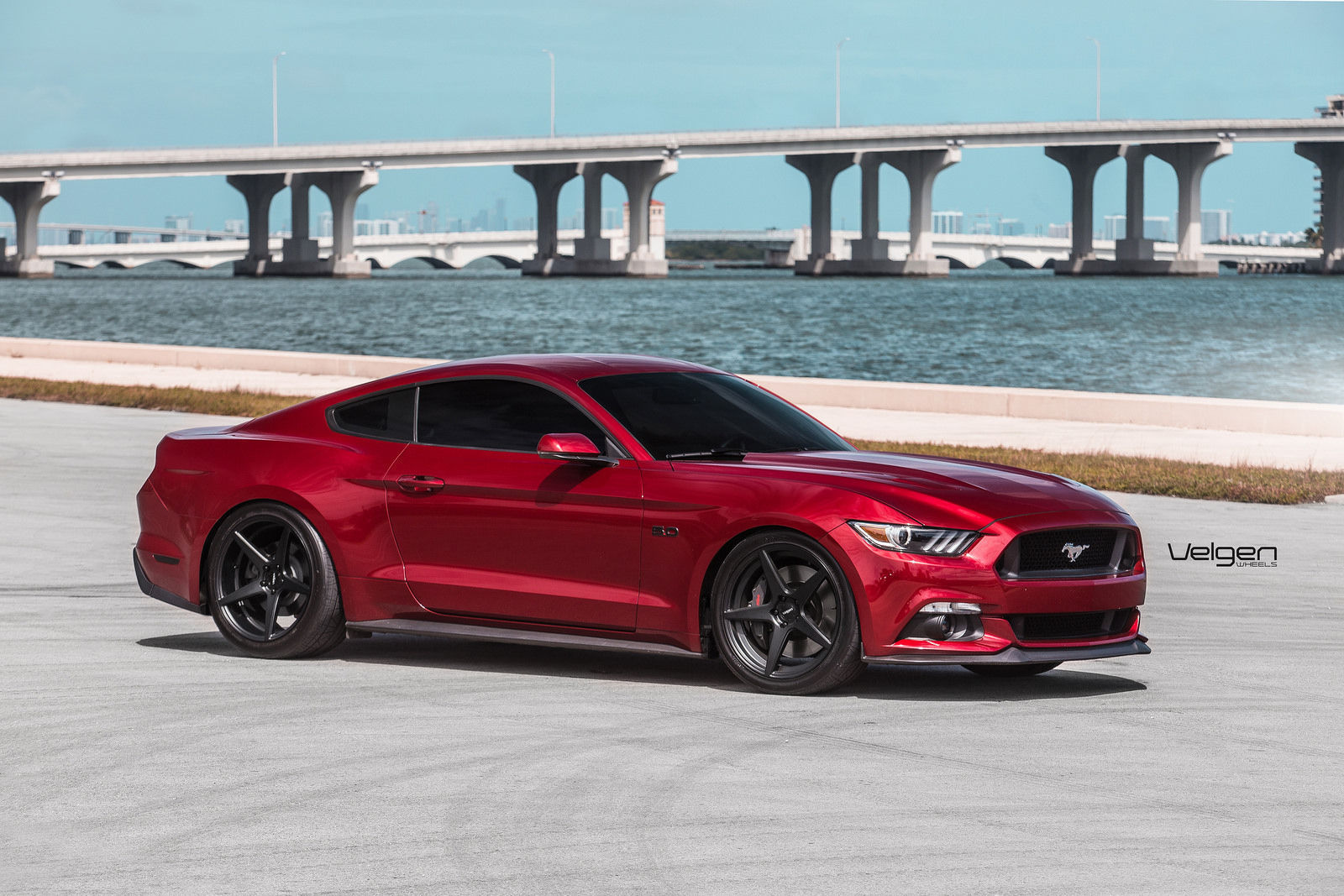 2015 Ford Mustang | Ruby Red Mustang GT on Velgen Wheels Classic5 Satin Black 20x9 & 20x10.5