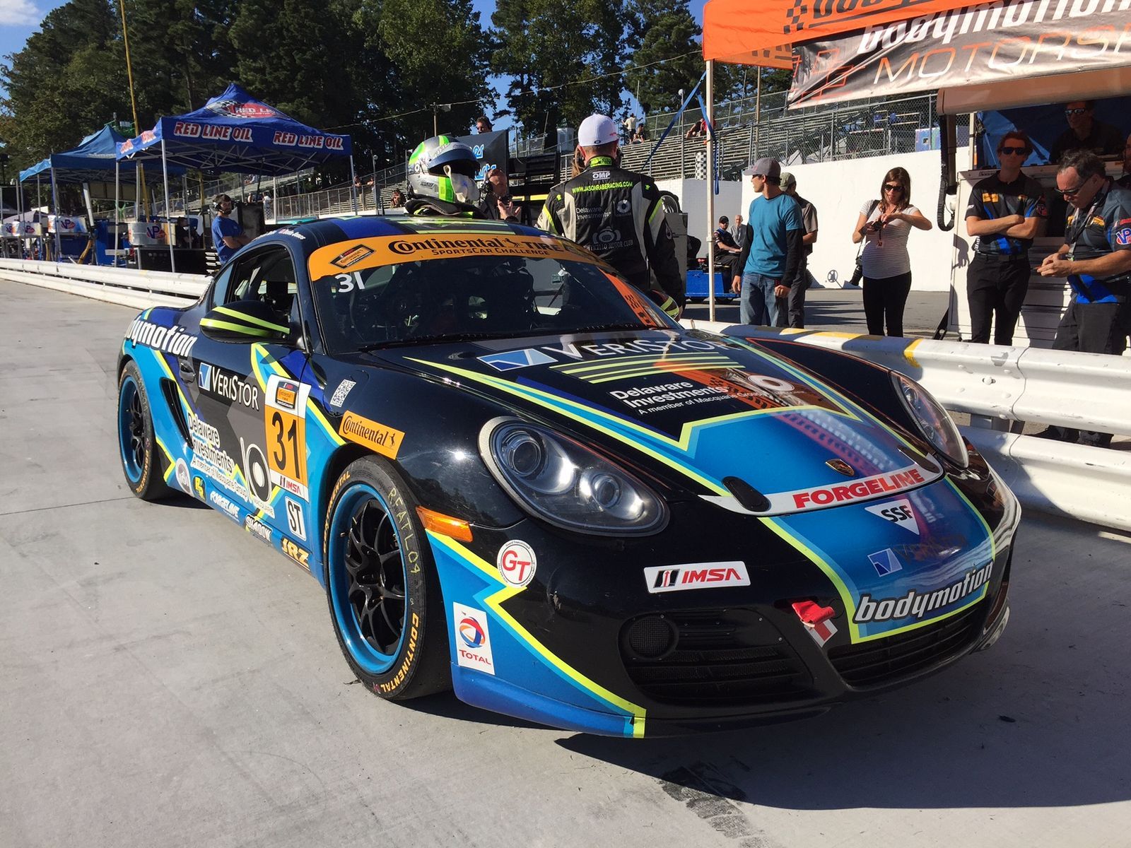 2016 Porsche Cayman | Jason Rabe Wins IMSA CTSC ST Class Pole at Road Atlanta in the #31 Bodymotion Racing Porsche Cayman on Forgeline GA3R Wheels
