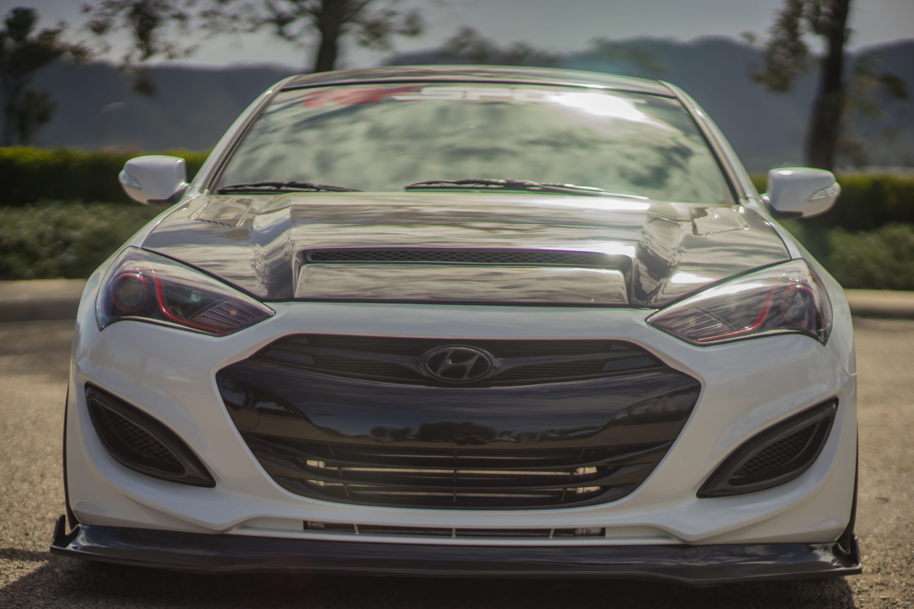 2015 Hyundai Genesis Coupe | RK Sport Ram Air Hood and Front Splitter 