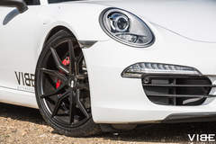Porsche 911 Carrera on 20" XO Verona Matte Black - Front Wheel Closeup