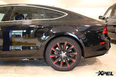 Audi A7 fully wrapped in XPEL STEALTH matte-finish paint protection film