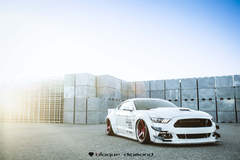 2015 Ford Mustang GT Fitted With 20 Inch BD-21’s in Brushed Red Anodized With Chrome SS Lip