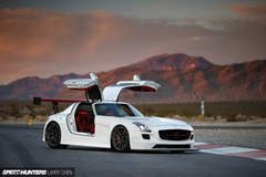 Speedconcepts' Wide Body Mercedes SLS on Forgeline One PIece Forged Monoblock GA1R Open Lug Wheels