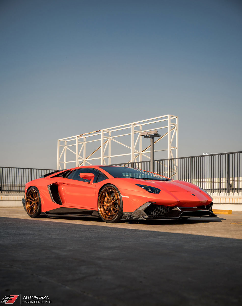  Lamborghini Aventador | Aracio Argos Orange Lamborghini Aventador LP700-4 - ADV.1 ADV5.3 Track Spec CS Series Wheels