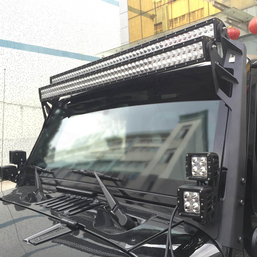2016 Jeep Wrangler | Jeep Wrangler Upper Windshield Mounting Brackets for Dual LED Light Bars