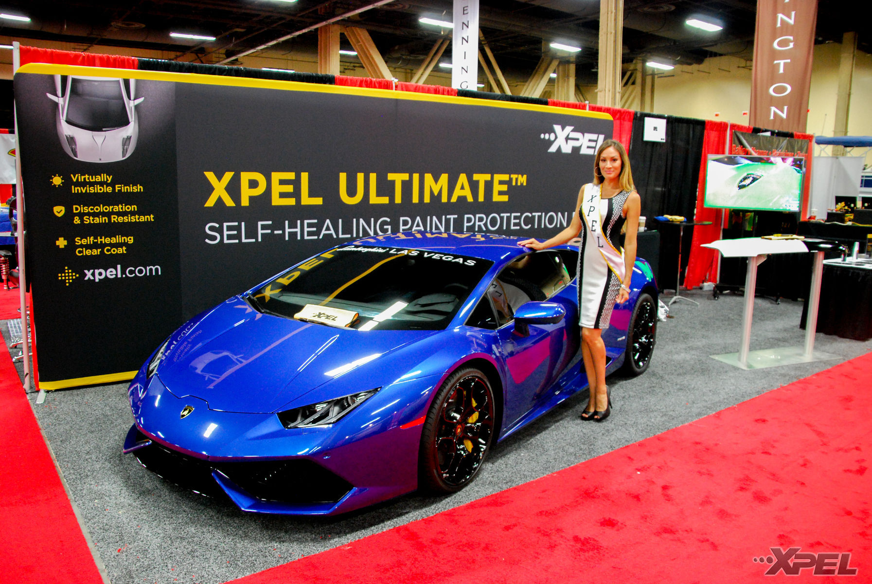 2015 Lamborghini Huracan | Rhia posing by the Huracan thats if wrapped with XPEL ULTIMATE