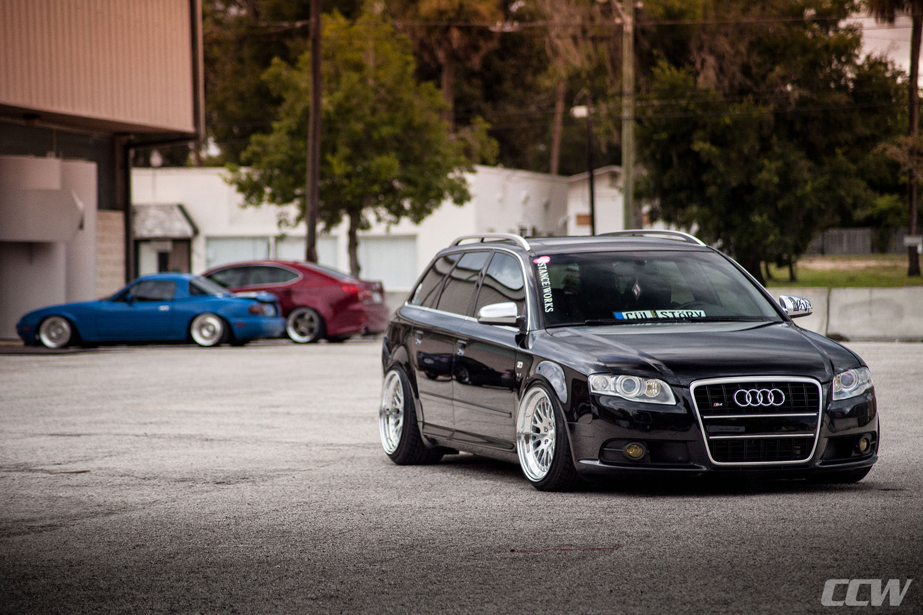  Audi S4 | Black Audi S4 Avant Wagon - CCW Classic Polished 3 Piece Wheels