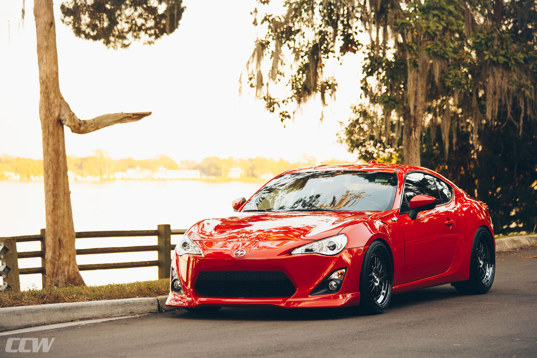  Scion FR-S | Firestorm Red Scion FRS - CCW Classic 3 Piece Forged Wheels