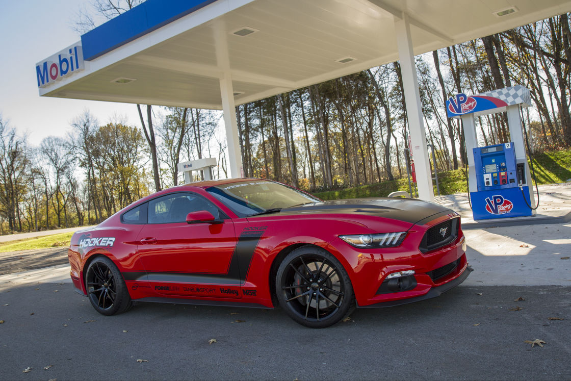 2016 Ford Mustang | The Holley Performance Hooker Headers BlackHeart S550 Ford Mustang GT on Forgeline One Piece Forged Monoblock AR1 Wheels