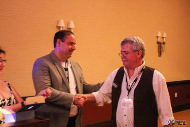 Eric Keller congratulating the winner!