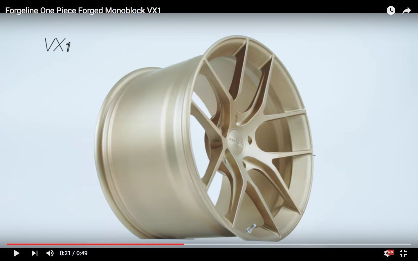 | Forgeline One Piece Forged Monoblock VX1 Wheel